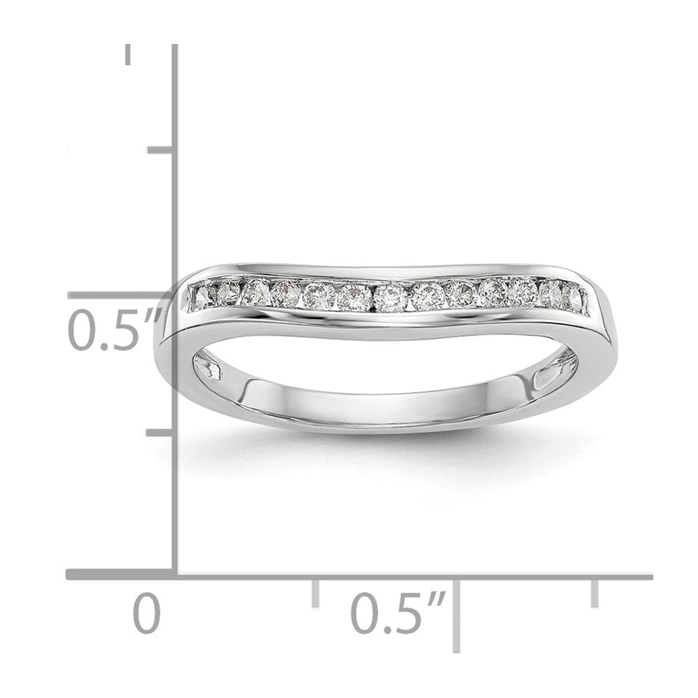 14K Weißgold Ehering mit natürlichen Diamanten, 0,195 ct