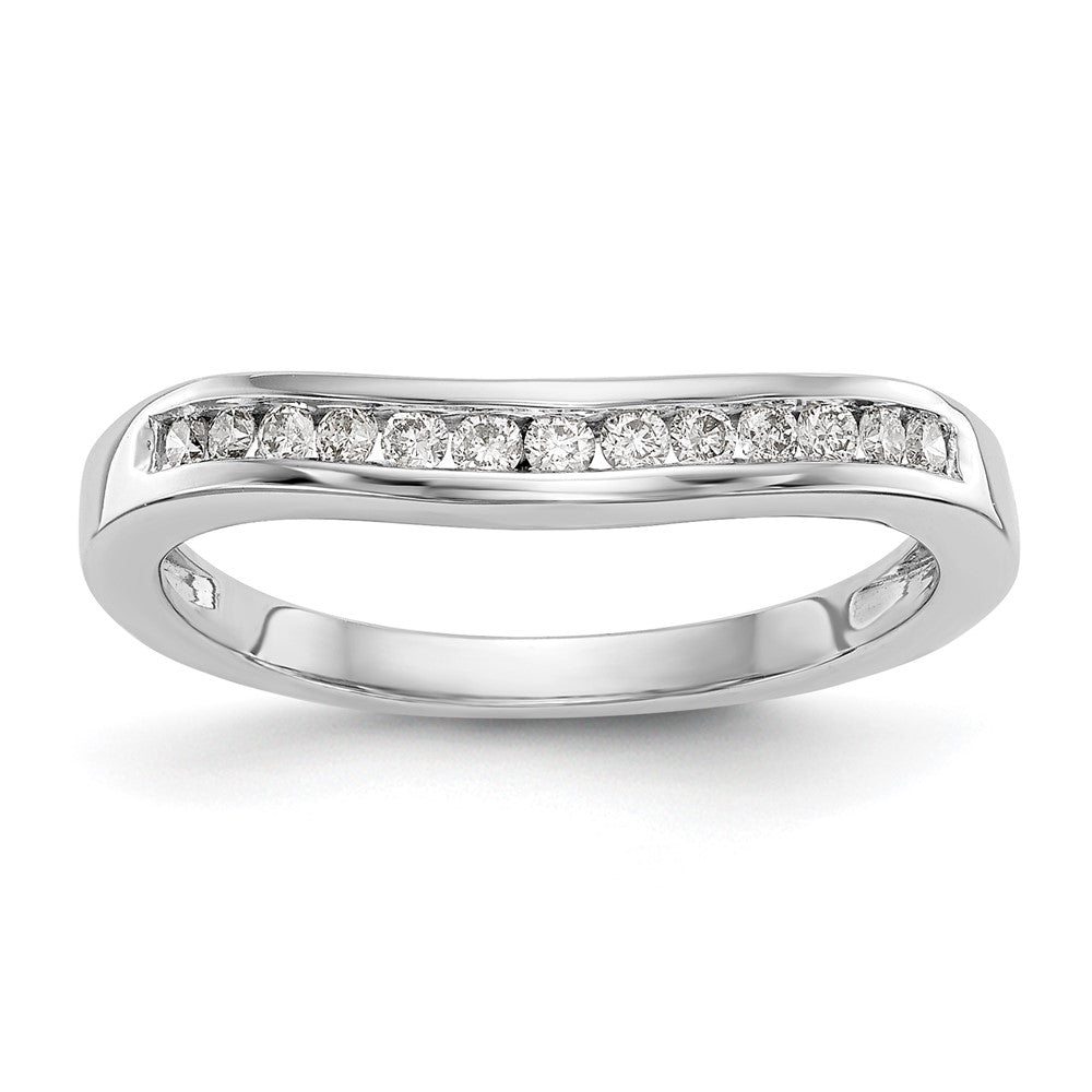 14K Weißgold Ehering mit natürlichen Diamanten, 0,195 ct