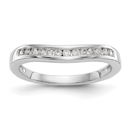14K Weißgold Ehering mit natürlichen Diamanten, 0,195 ct