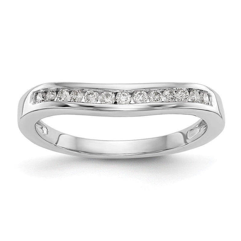 14K Weißgold Ehering mit natürlichen Diamanten
