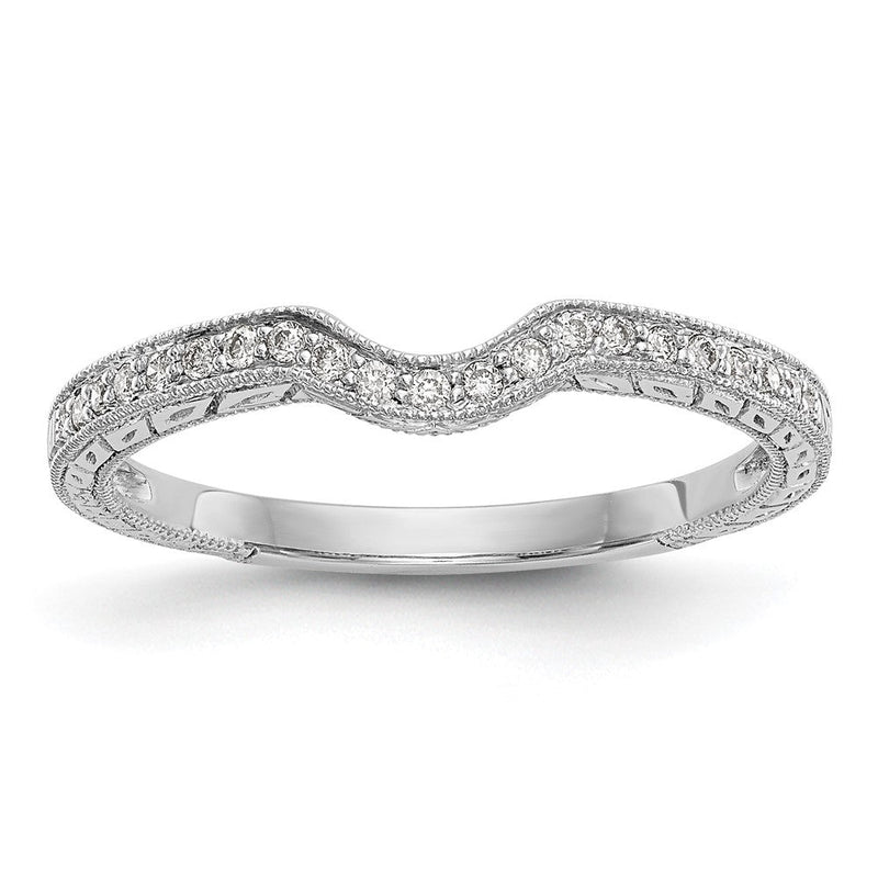 14K Weißgold Ehering mit natürlichen Diamanten, 0,144 ct Gesamtgewicht