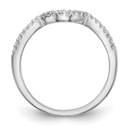 14K Weißgold Ring mit 0,16 ct. gezüchteten Diamanten, konkav, VS/SI+ G+