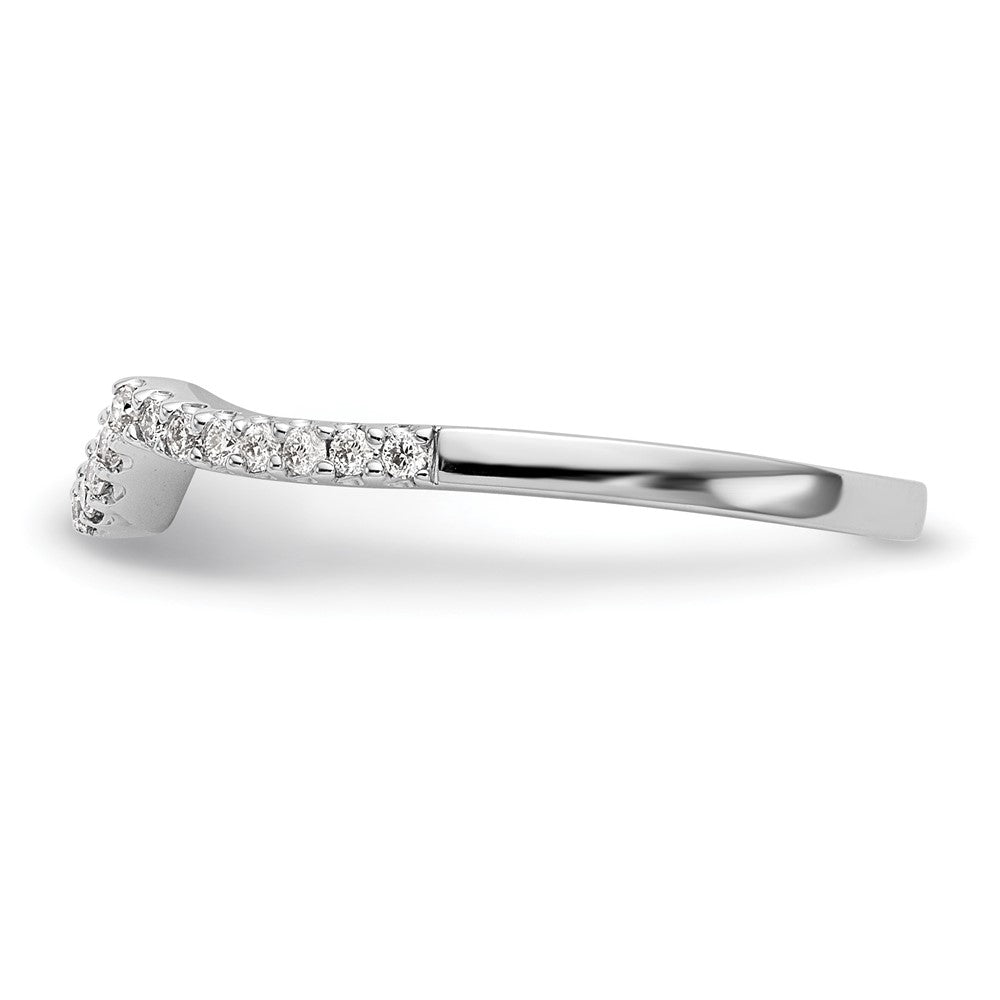 14K Weißgold Ring mit 0,16 ct. gezüchteten Diamanten, konkav, VS/SI+ G+
