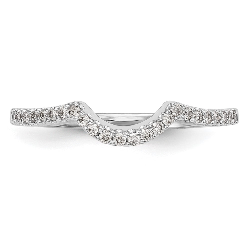 14K Weißgold Ring mit 0,16 ct. gezüchteten Diamanten, konkav, VS/SI+ G+