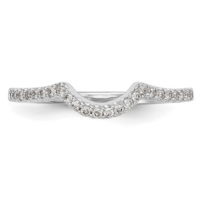 14K Weißgold Ring mit 0,16 ct. gezüchteten Diamanten, konkav, VS/SI+ G+