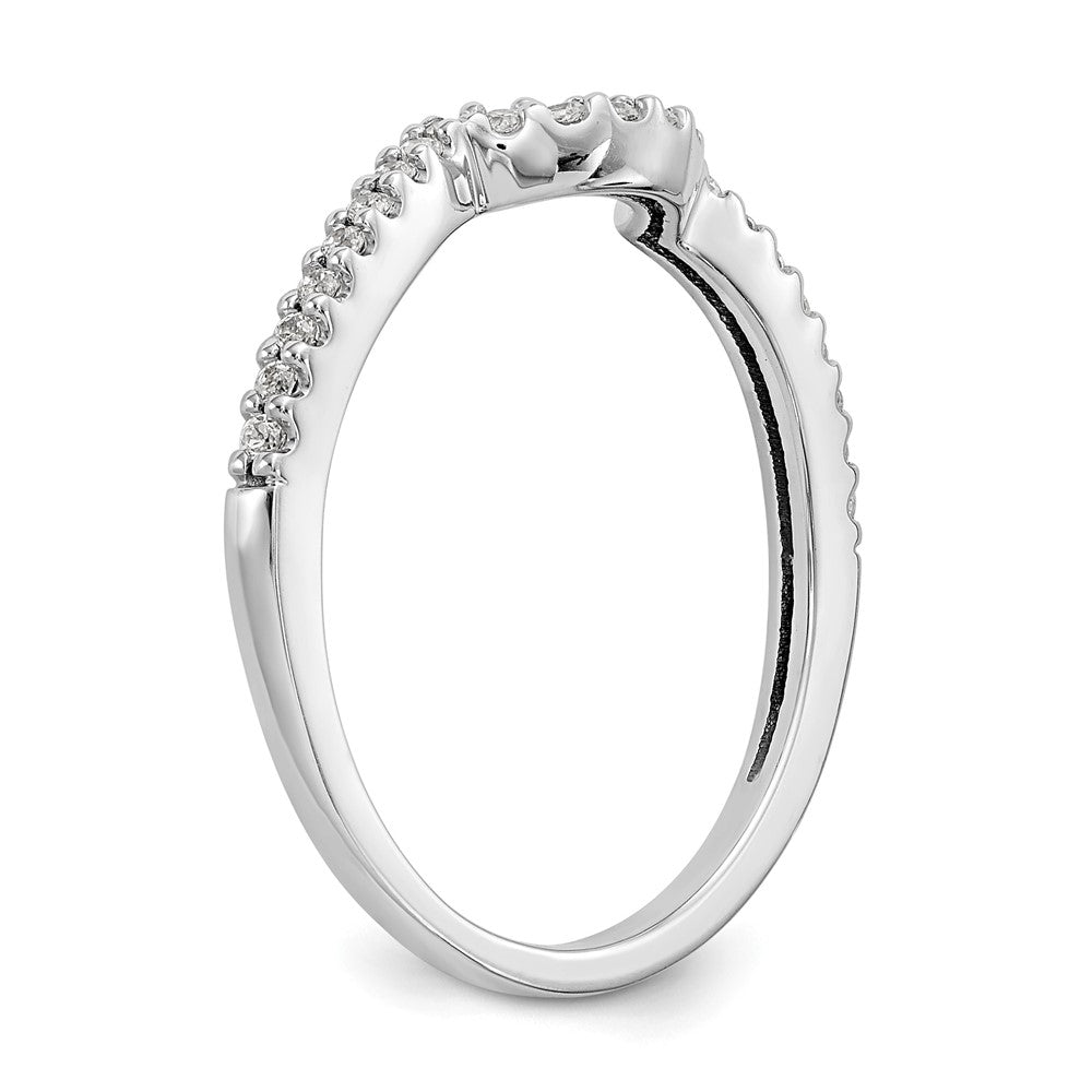 14K Weißgold Ring mit 0,16 ct. gezüchteten Diamanten, konkav, VS/SI+ G+