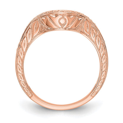 14K Roségold Ring mit echten Diamanten