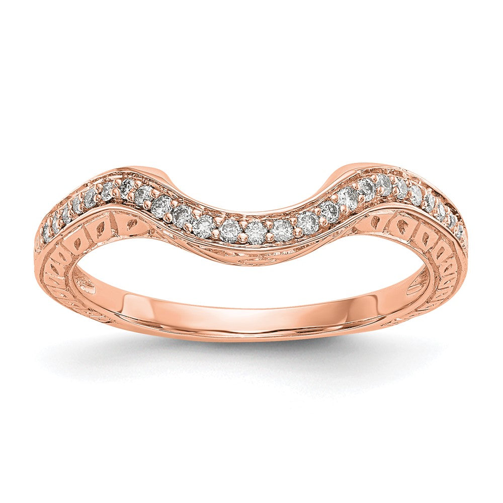 14K Roségold Ring mit echten Diamanten