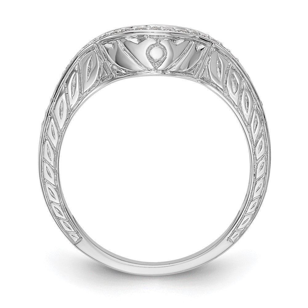 14K Weißgold Ring mit echten Diamanten