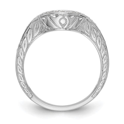 14K Weißgold Ring mit echten Diamanten