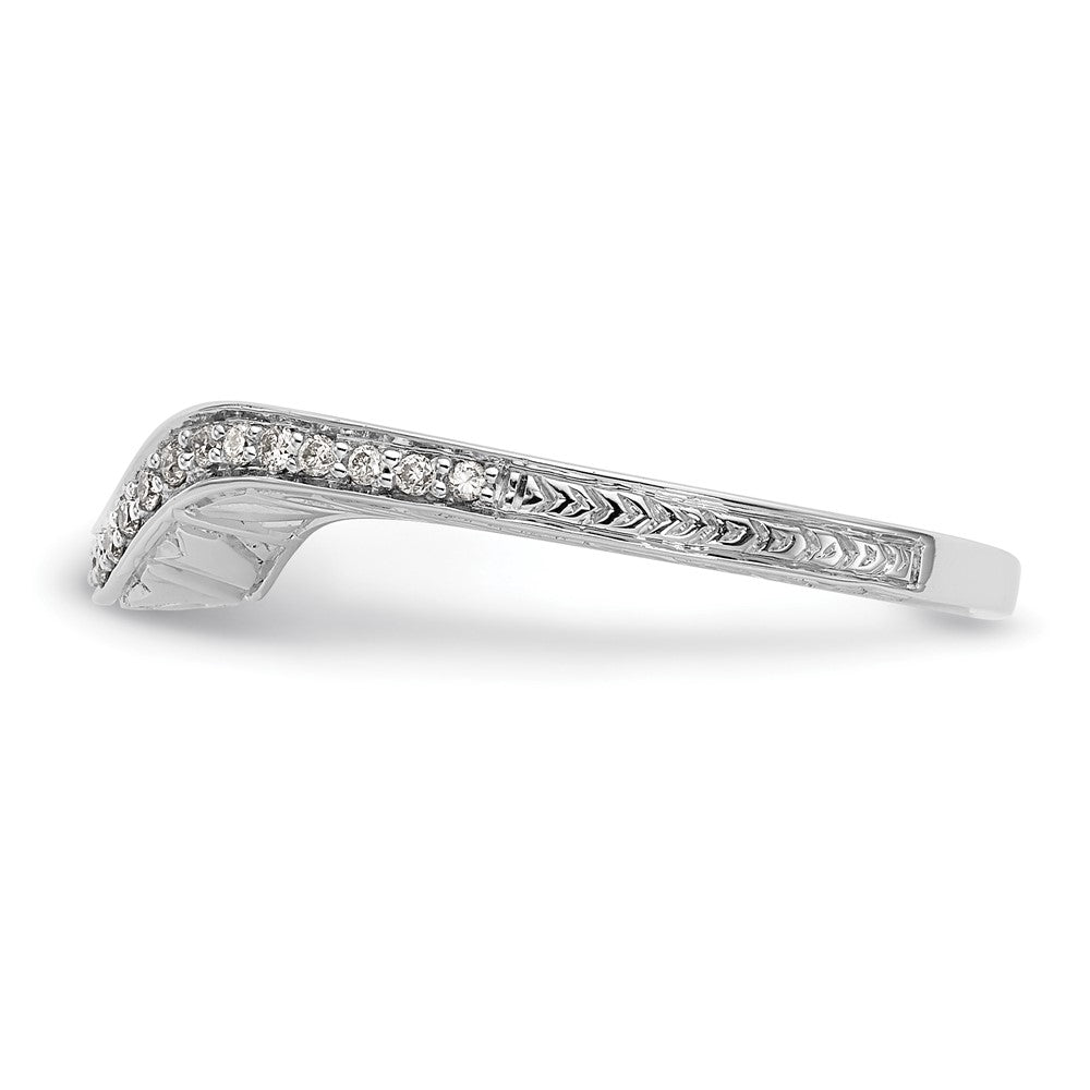 14K Weißgold Ring mit echten Diamanten