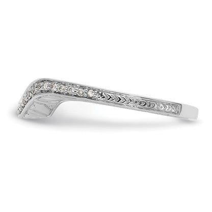14K Weißgold Ring mit echten Diamanten