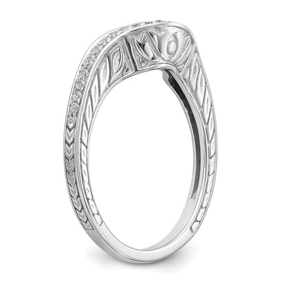 14K Weißgold Ring mit echten Diamanten
