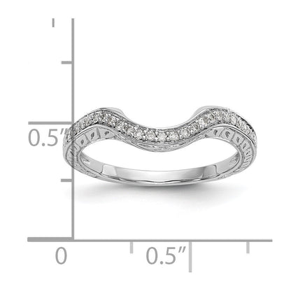 14K Weißgold Ring mit echten Diamanten