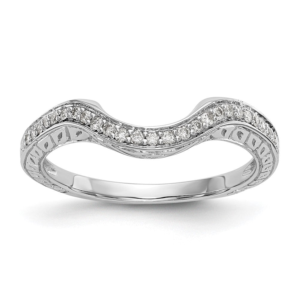 14K Weißgold Ring mit echten Diamanten