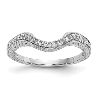 14K Weißgold Ring mit echten Diamanten