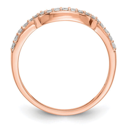 14K Roségold Ehering mit echten Diamanten