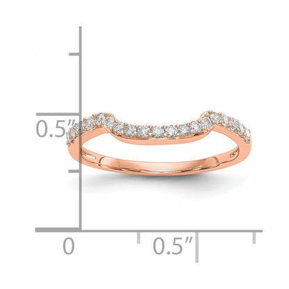 14K Roségold Ehering mit echten Diamanten