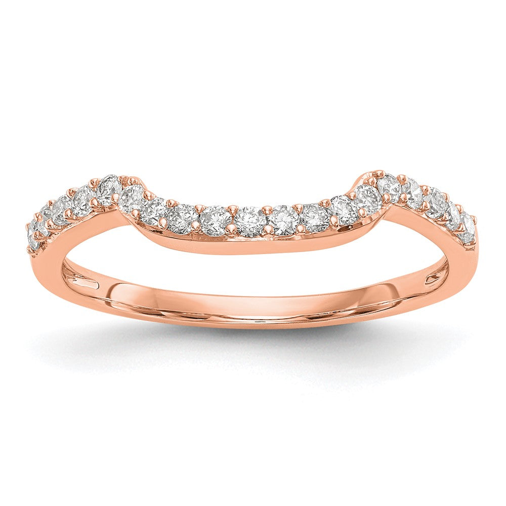 14K Roségold Ehering mit echten Diamanten