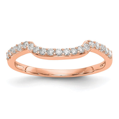 14K Roségold Ehering mit echten Diamanten