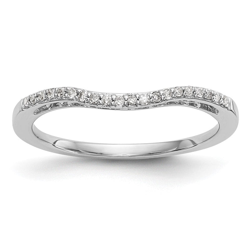 14K Weißgold Ehering mit natürlichen Diamanten, 0,08 ct Gesamtgewicht