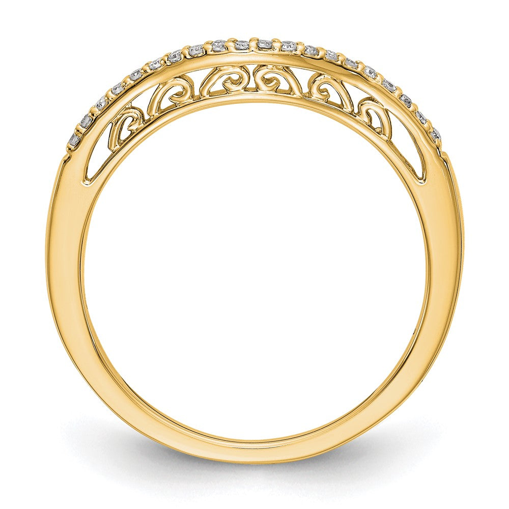 14K Gelbgold Ring mit echten Diamanten