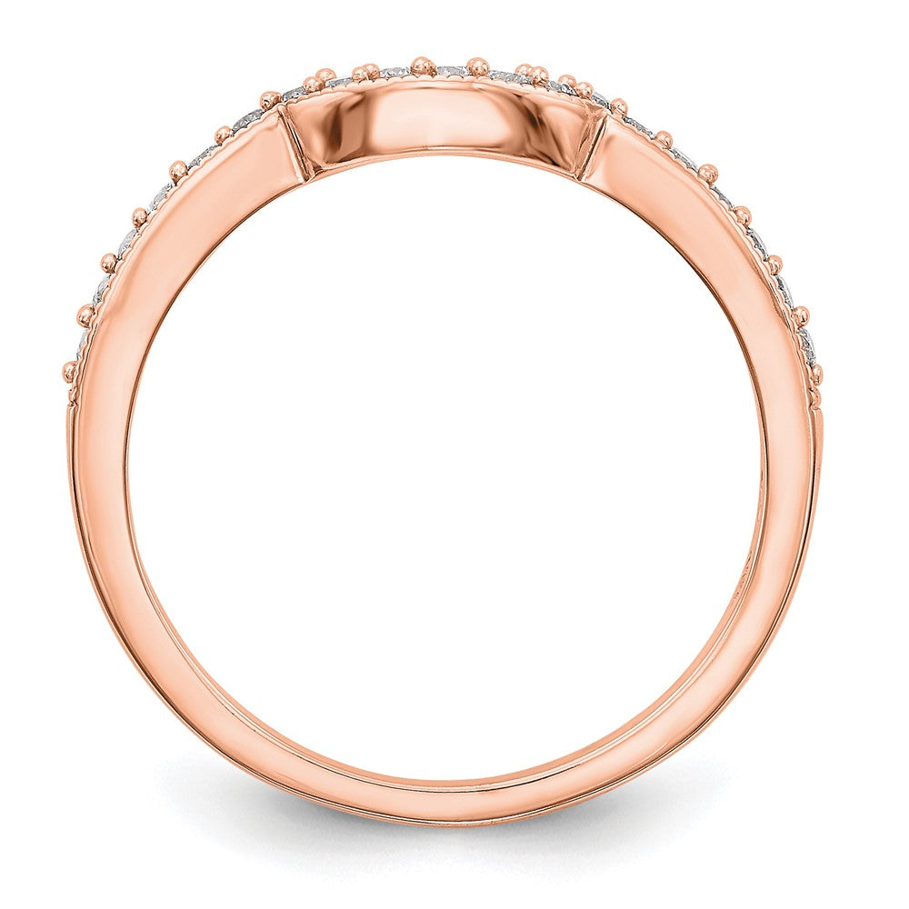 14K Roségold Ehering mit echten Diamanten