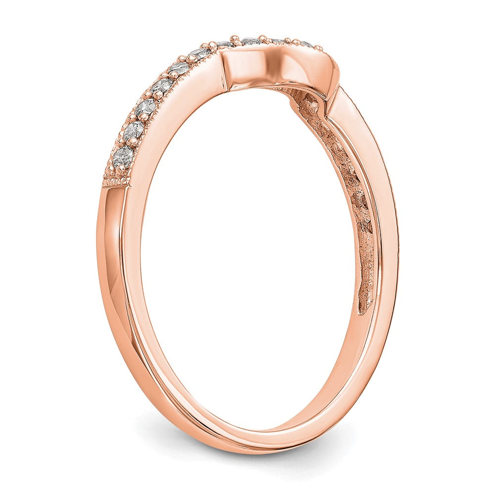 14K Roségold Ehering mit echten Diamanten