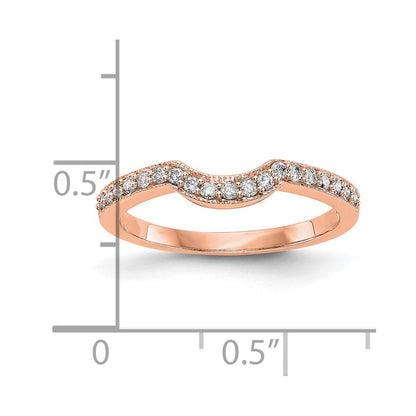 14K Roségold Ehering mit echten Diamanten