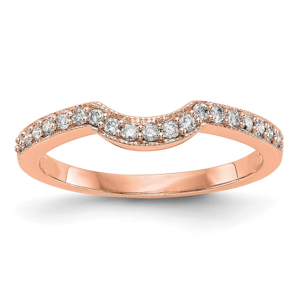 14K Roségold Ehering mit echten Diamanten