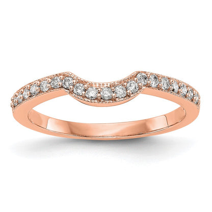 14K Roségold Ehering mit echten Diamanten