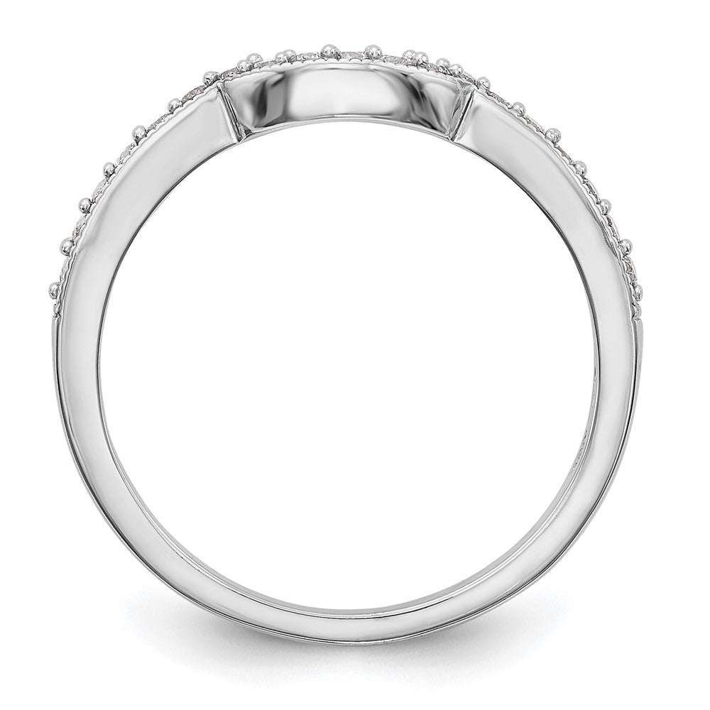 14K Weißgold Ring mit echten Diamanten