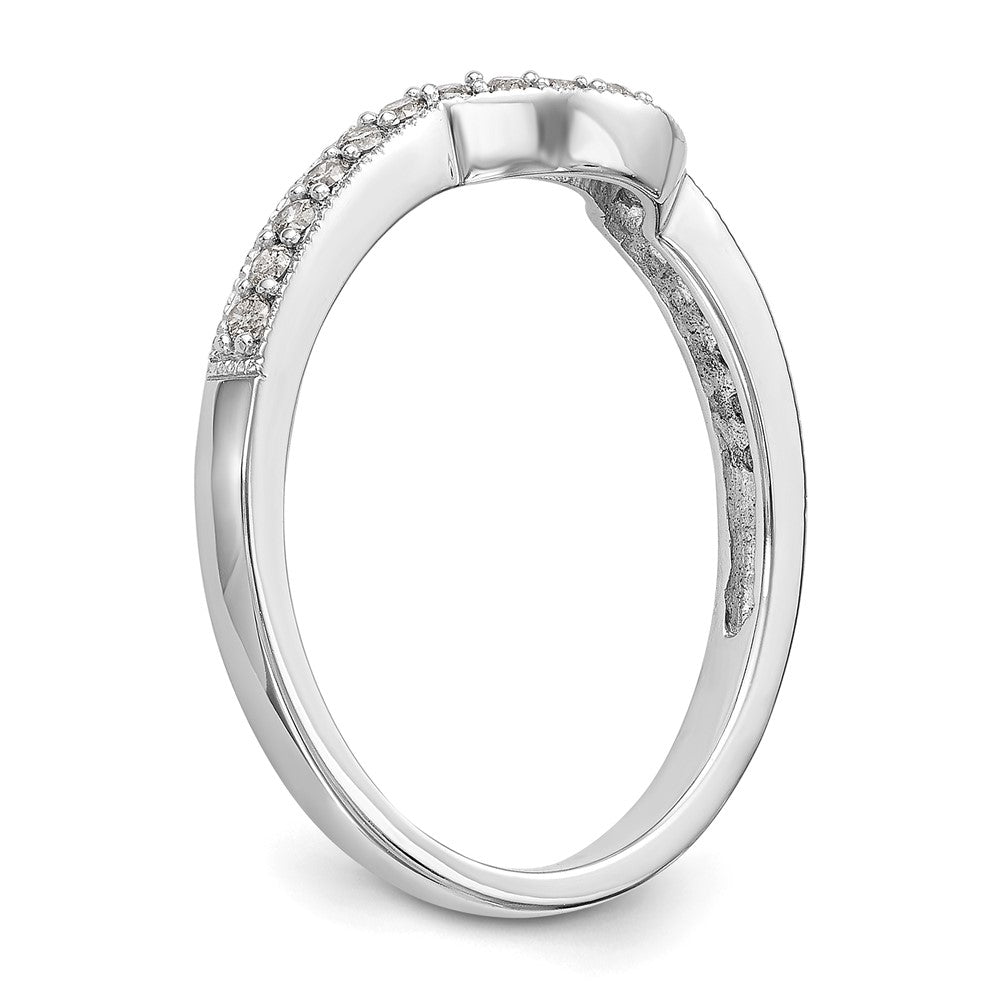 14K Weißgold Ring mit echten Diamanten
