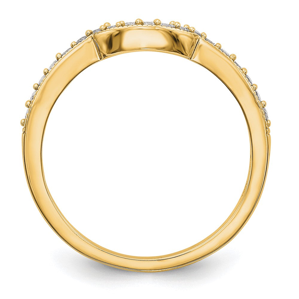 14K Gelbgold Ehering mit echten Diamanten