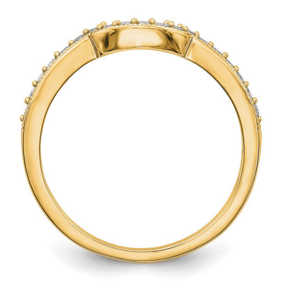 14K Gelbgold Ehering mit echten Diamanten