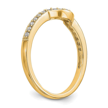 14K Gelbgold Ehering mit echten Diamanten