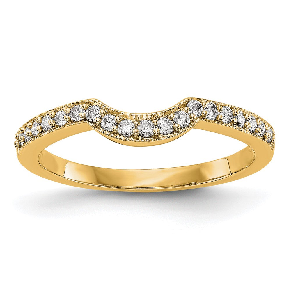 14K Gelbgold Ehering mit echten Diamanten