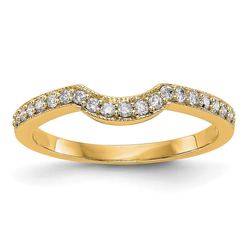 14K Gelbgold Ehering mit echten Diamanten