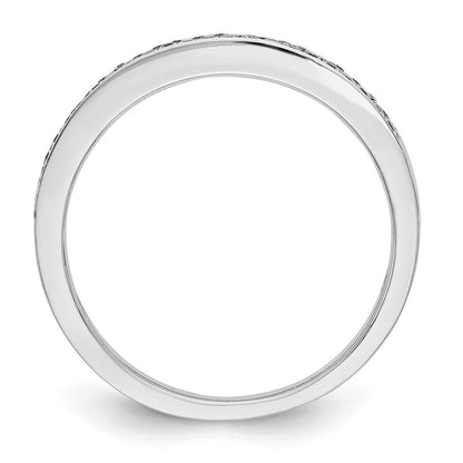 14K Weißgold Ehering mit Diamanten in Mikrofassung