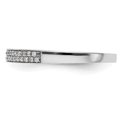 14K Weißgold Ehering mit Diamanten in Mikrofassung