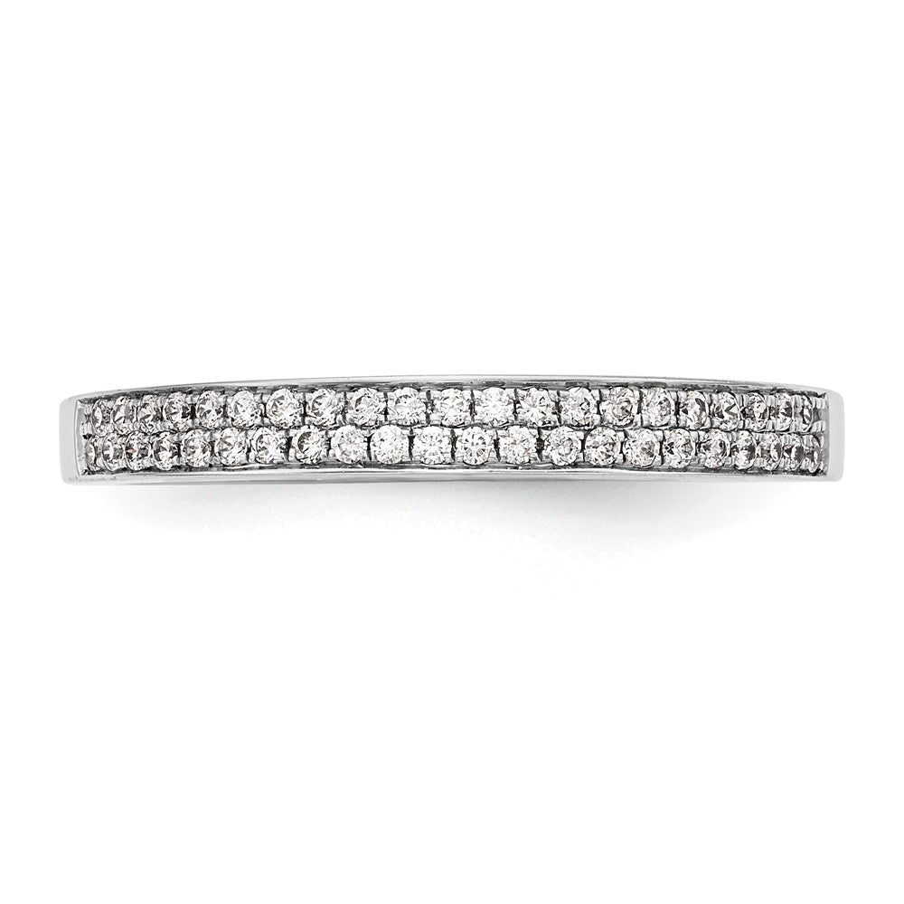 14K Weißgold Ehering mit Diamanten in Mikrofassung