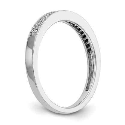 14K Weißgold Ehering mit Diamanten in Mikrofassung