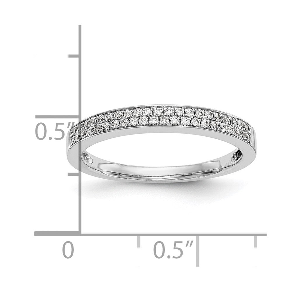 14K Weißgold Ehering mit Diamanten in Mikrofassung