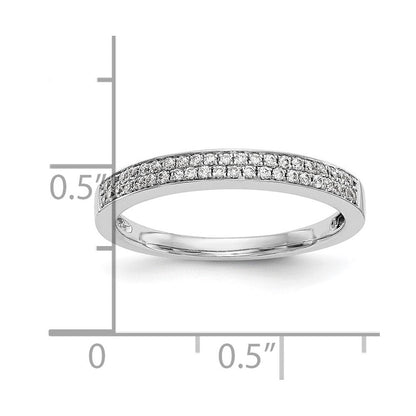 14K Weißgold Ehering mit Diamanten in Mikrofassung