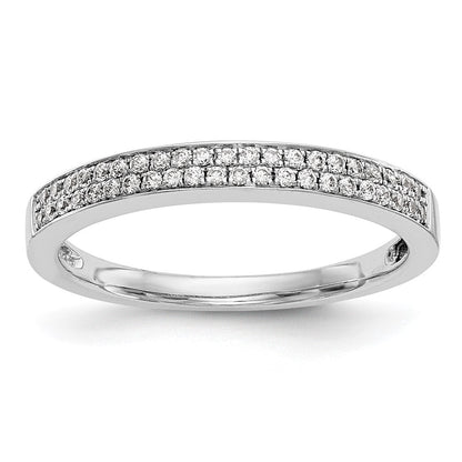 14K Weißgold Ehering mit Diamanten in Mikrofassung