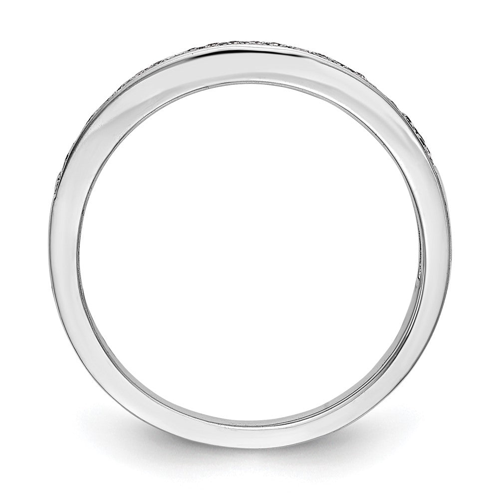 14K Weißgold Ehering mit Diamant-Pavé-Fassung