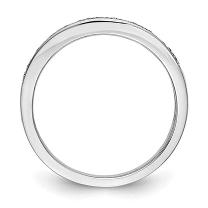 14K Weißgold Ehering mit Diamant-Pavé-Fassung