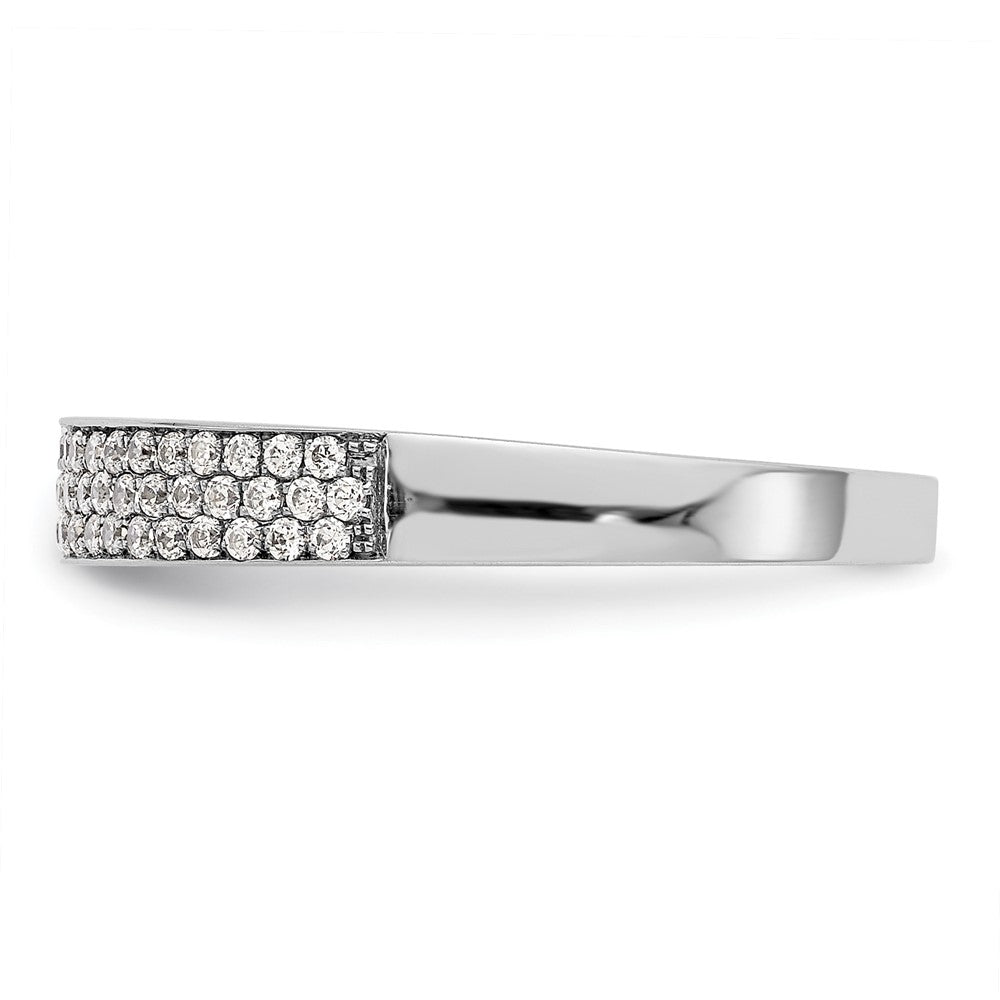 14K Weißgold Ehering mit Diamant-Pavé-Fassung