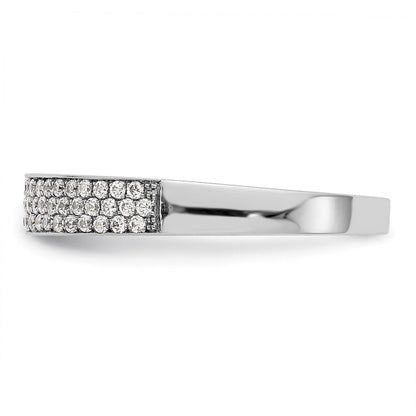 14K Weißgold Ehering mit Diamant-Pavé-Fassung