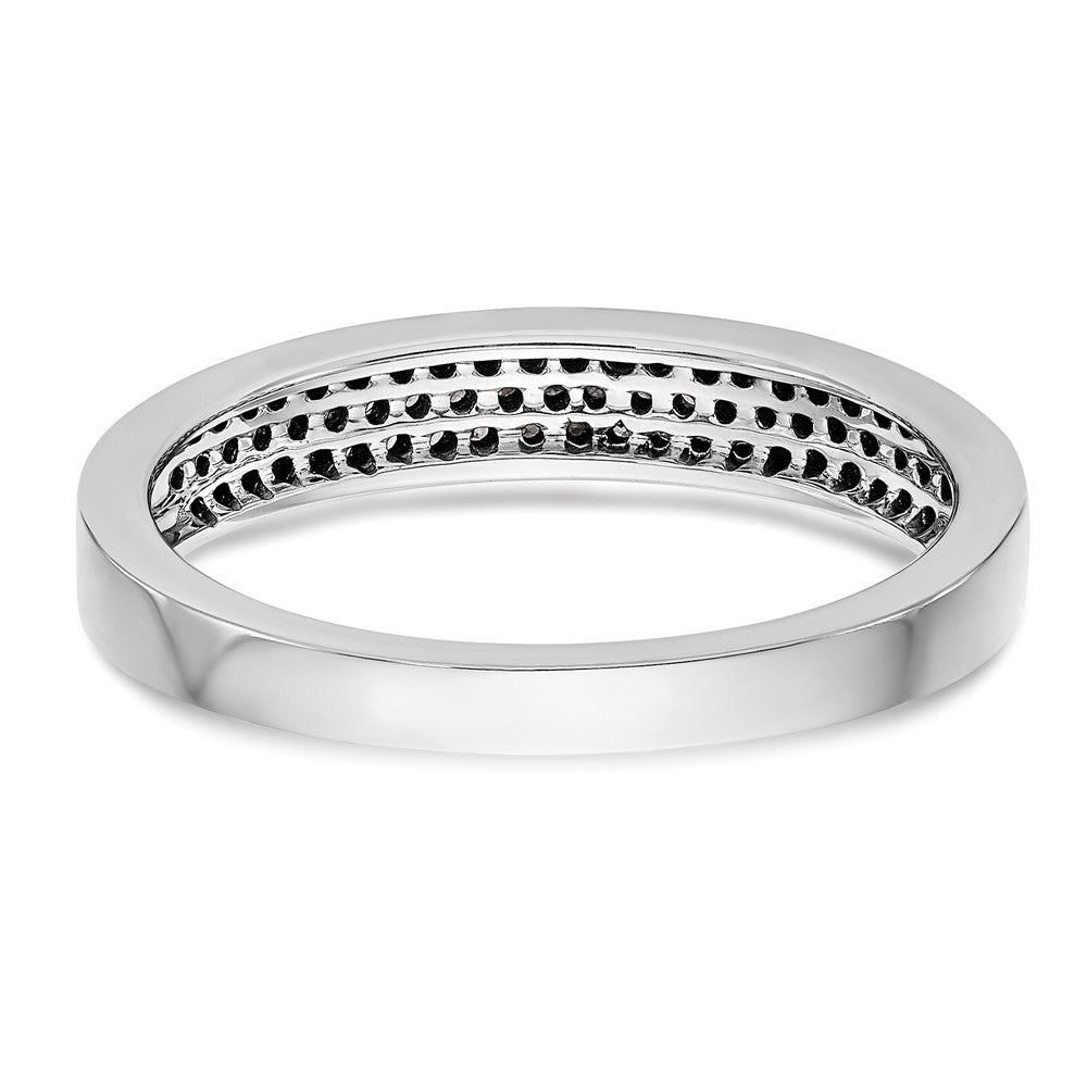 14K Weißgold Ehering mit Diamant-Pavé-Fassung